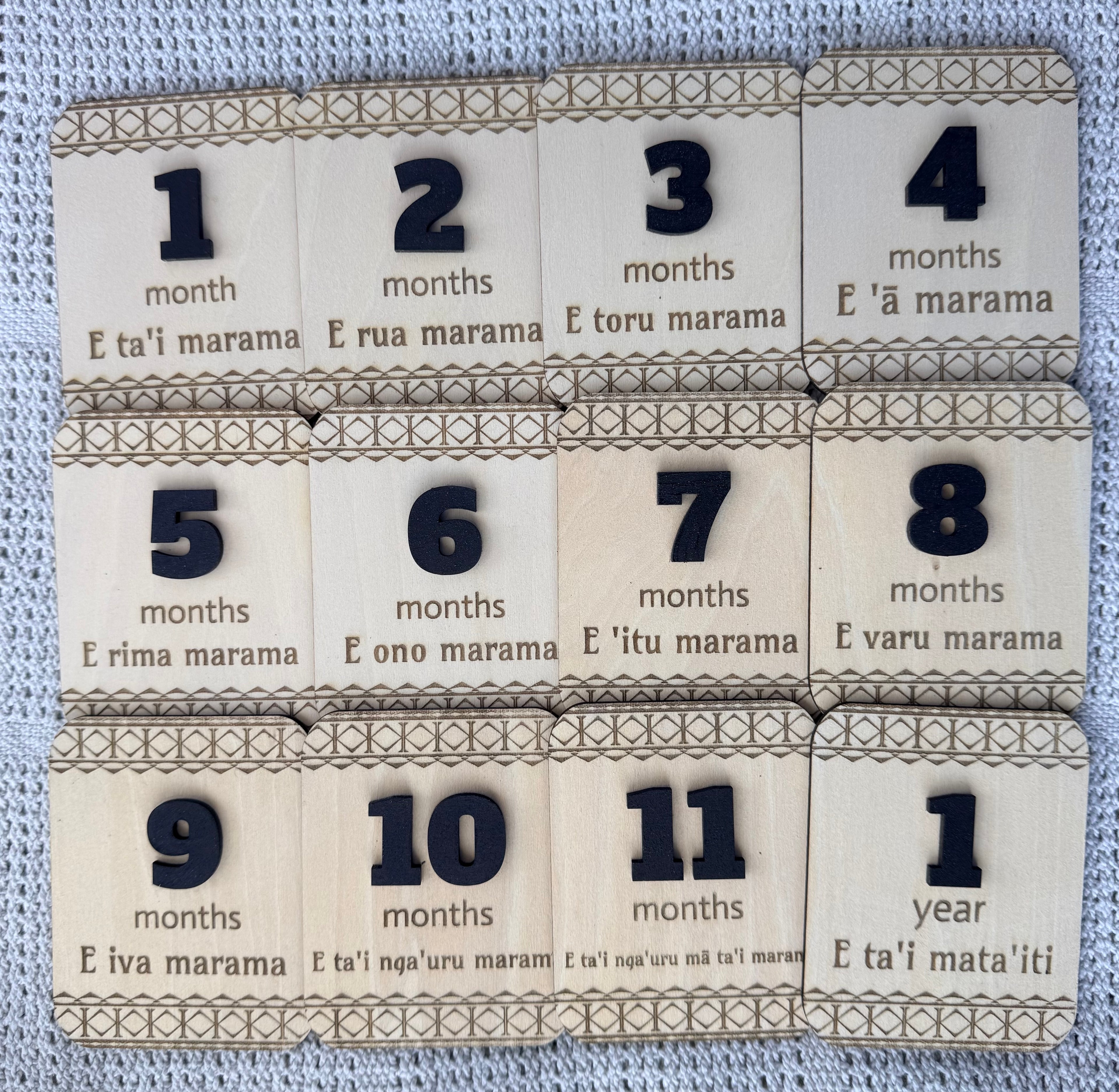 Cook Islands Monthly Milestone Discs + Birth Announcement
