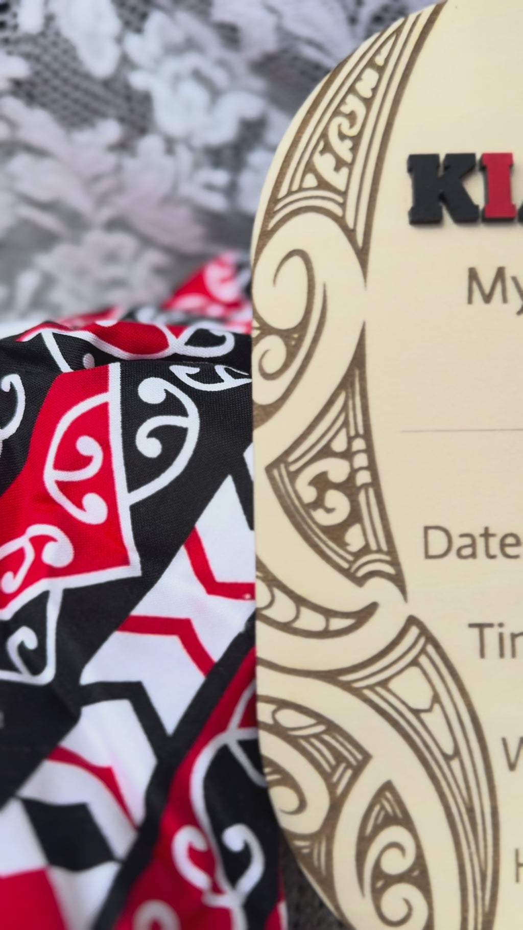Māori Motif Birth Announcement