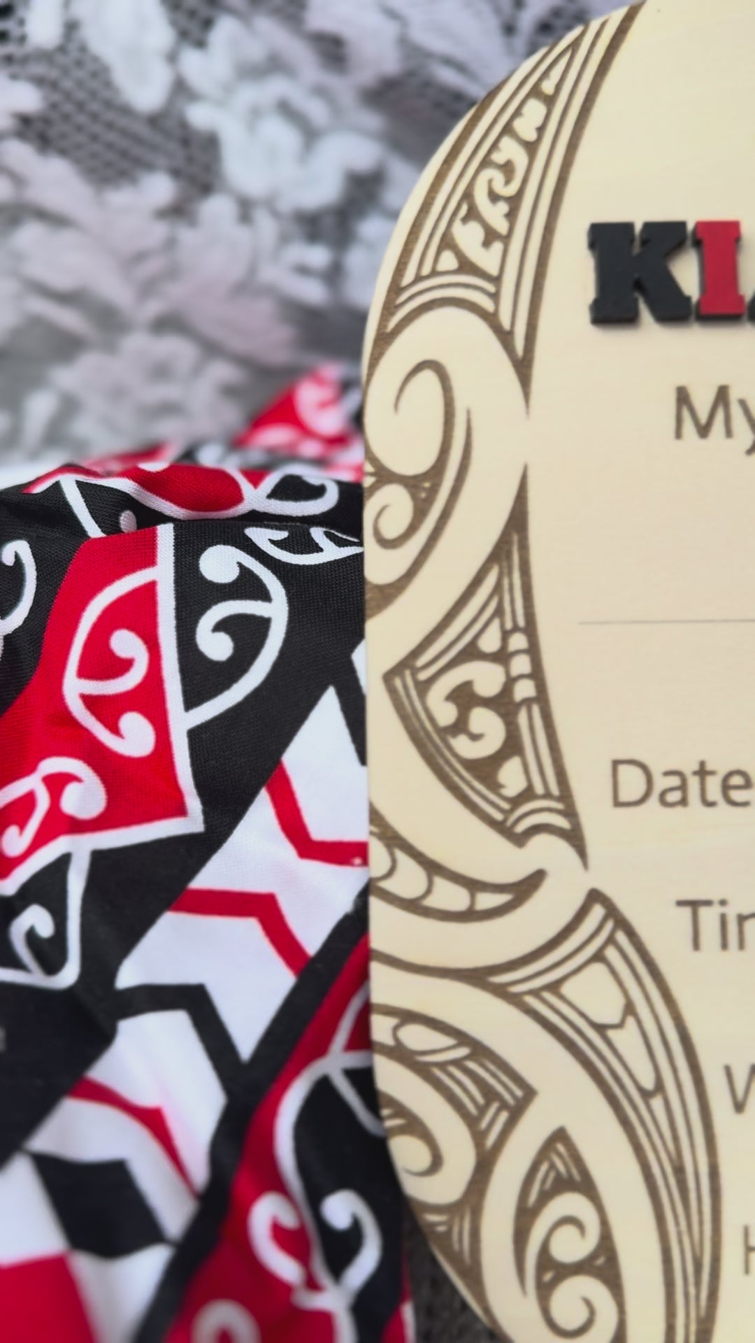 Māori Motif Birth Announcement